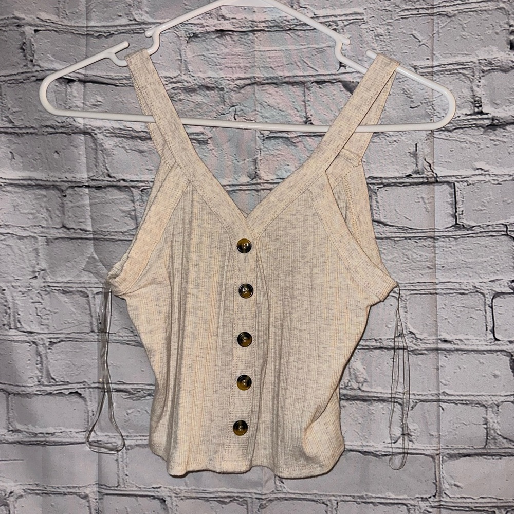Cream colored cropped tank top